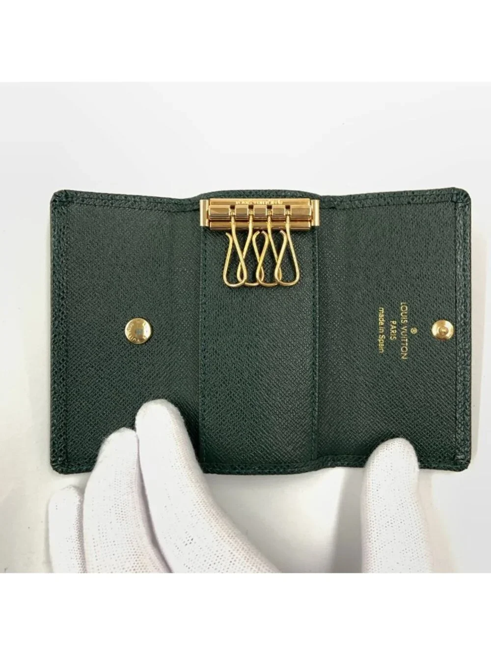 Louis Vuitton Multicles 4 Key Case Green Key Holder Coin Purse